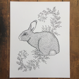 Rabbit With Vines Print