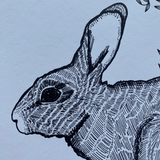 Rabbit With Vines Print