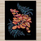 Rosalie Haizlett  Print - Jack-O-Lantern Mushrooms