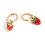 Strawberry Enamel Huggie Hoops Earrings - Full Circle Gifts & Goods
