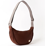 Farringdon Half Moon Bag in Chocolate Taslon