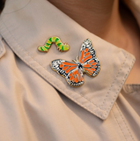 Monarch Butterfly + Caterpillar Enamel Pin Set - Full Circle Gifts & Goods