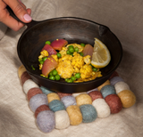 Recycled Wool Felt Dot Trivet - Ochre - Full Circle Gifts & Goods