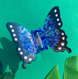 Acrylic Hair Claw - Blue Morpho Butterfly