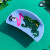 Acrylic Hair Claw - Frog + Fly