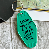 Motel Tag Keychain - Lord Willin' & The Creek Don't Rise