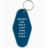 Motel Tag Keychain - Crusty Old Gen X Lady