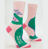 Blue Q Women's Crew Socks - Quiet Time Gator