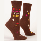 Blue Q Women's Crew Socks - Here Comes Cool Mom