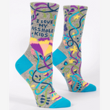 Blue Q Women's Crew Socks - I Love My Asshole Kids