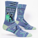 Blue Q Men's Crew Socks - Fuck Off I'm Gaming