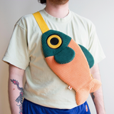 The Fish Bag - Coral + Dark Green
