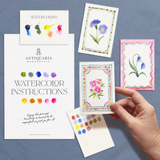 Mini Watercolor Painting Kit - Flowers