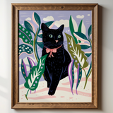 Black Cat Garden Giclée Art Print