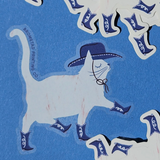 Cowboy Cat Clear Sticker