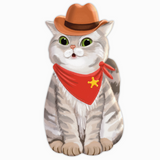 Die Cut Bookmark - Cowboy Cat