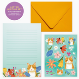 Letter Writing Set - Orange Cat Floral