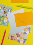 Letter Writing Set - Orange Cat Floral
