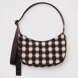 BAGGU Small Crescent Bag - Blurred Brown Gingham