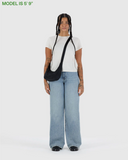 BAGGU Small Crescent Bag - Blurred Brown Gingham