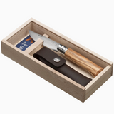 Opinel No.8 Olive Folding Knife + Alpine Sheath Gift Box