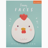 Die Cut Sticky Notes - Funny Chicken Faces