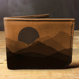 Printmaker Leather Wallet - Faded Mountains