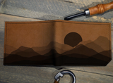 Printmaker Leather Wallet - Faded Mountains