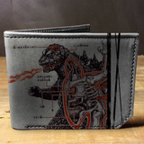 Printmaker Leather Wallet - Godzilla