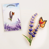 Butterfly On Lavender Enamel Pin