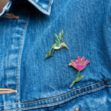 Hummingbird + Lily Enamel Pin Set