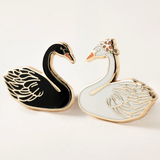 Swans In Love Enamel Pin Set
