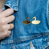 Swans In Love Enamel Pin Set