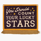 You Should Count Your Lucky Stars Fringed Camp Flag