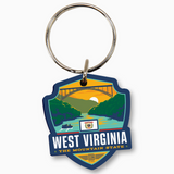 West Virginia New River Gorge Bridge Wood Keychain