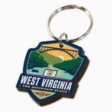 West Virginia New River Gorge Bridge Wood Keychain