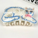 Hair Claw - White Cat