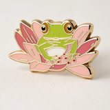 Frog On Lily Pad Enamel Pin