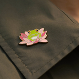 Frog On Lily Pad Enamel Pin