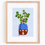Whimsical Gnome At Home Art Print
