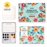 Watercolor Club Floral Paints + Book Set