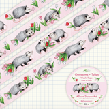 Washi Tape - Opossums And Tulips