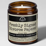 Freshly Signed Divorce Papers Candle