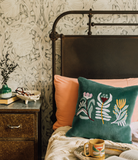 Embroidered Velvet Throw Pillow - Venus