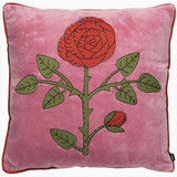 Embroidered Velvet Throw Pillow - Briar Rose