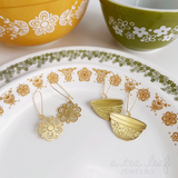 Retro Pyrex Flower Earrings