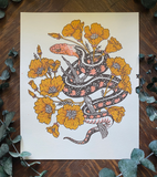 Giclee Print: Snake + Poppies