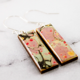 Pastel Turkish Marble Rectangle Earrings
