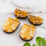 Vintage Arts + Crafts Motif Double Drop Earrings