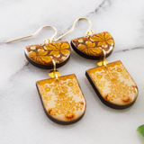 Vintage Arts + Crafts Motif Double Drop Earrings